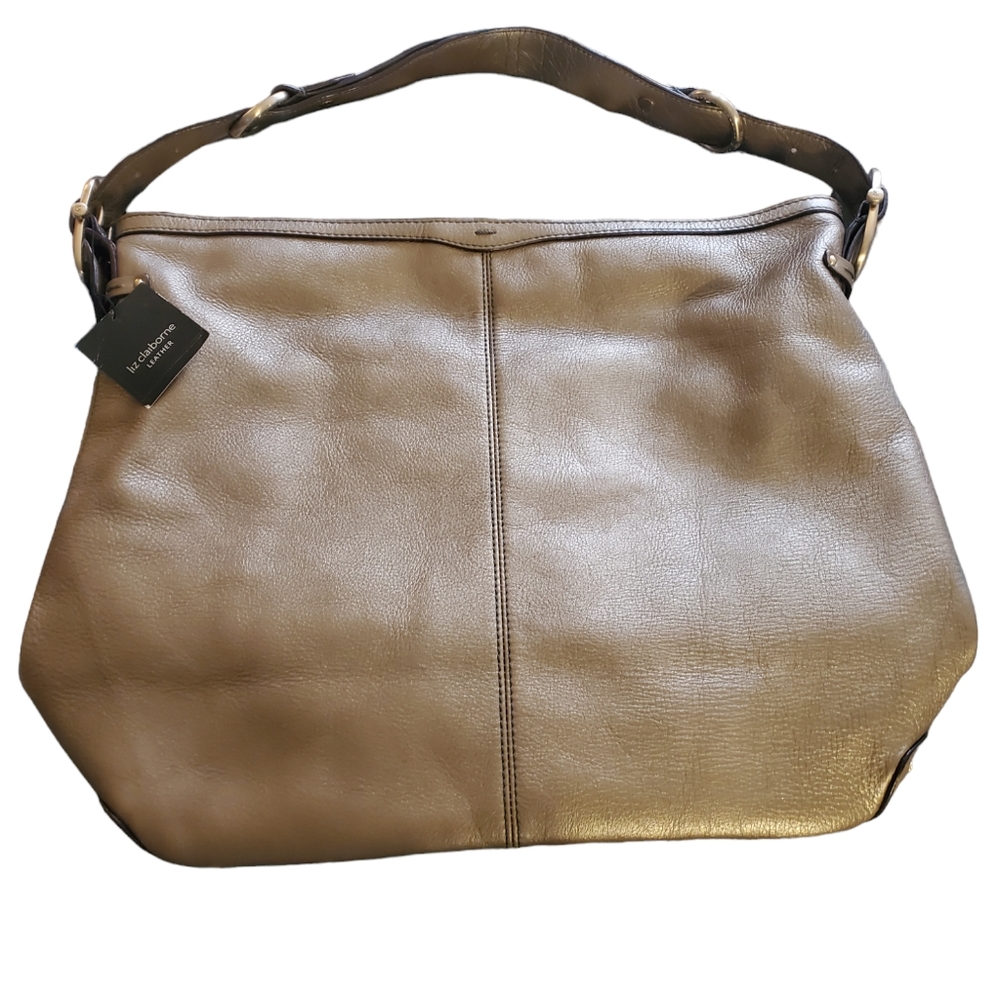 Nwt Liz Claiborne Bronze Leather Hobo Style Purse.